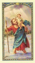 Image de saint Christophe avec sa prière de demande pour la conduite